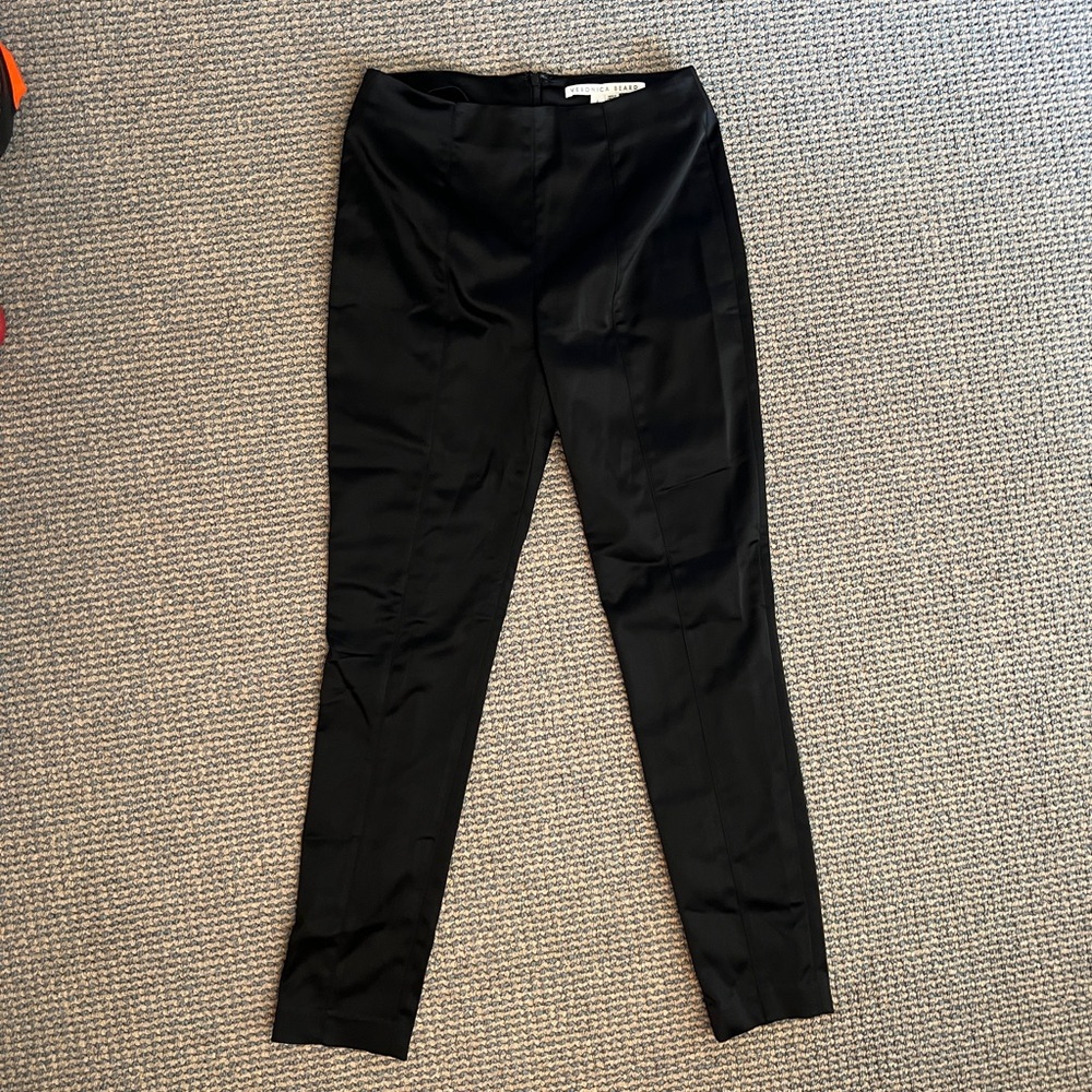 Veronica Beard Black Zip-Back Scuba Slim Pants - Size 2